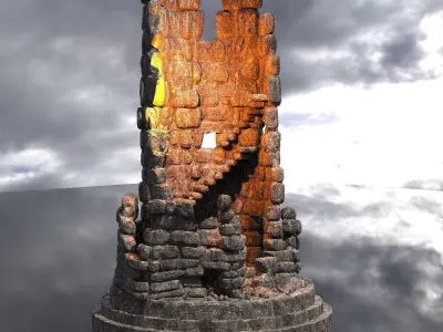 Medieval Witches Hollow Tree Tower 3 3D model