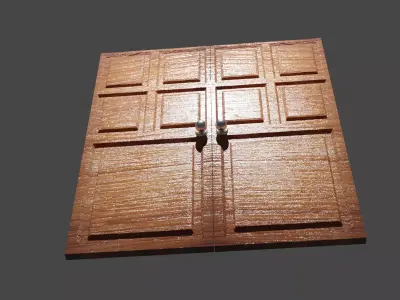 the door wooden Low-poly 3D model