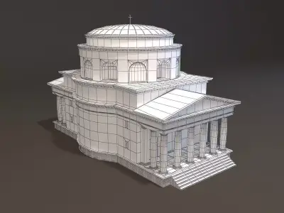 Neoclassical st Alexander Church Miniature 3D print model
