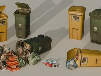 City Garbage Assets 3D model