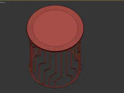 marble table with iron legs 3D model