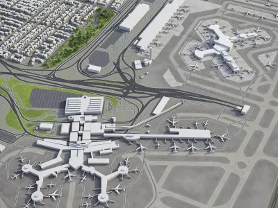 Las Vegas - McCarran International Airport - LAS Low-poly 3D model