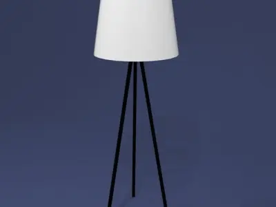 tripod floor lamp 150cm high Low-poly 3D model