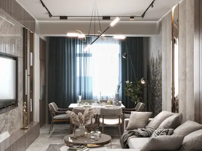 livingroom 3D model 6
