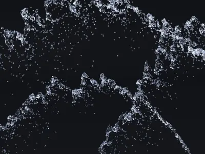 Six Animated Fountains 3D model