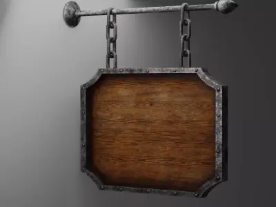 Medieval sign Low-poly 3D model purchase