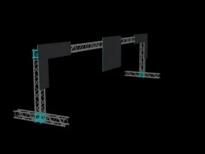 puente con pantalla led  Low-poly 3D model