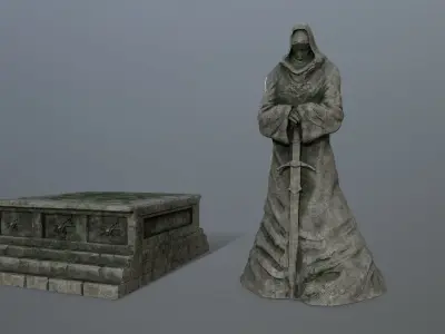 statue 4 Low-poly 3D model
