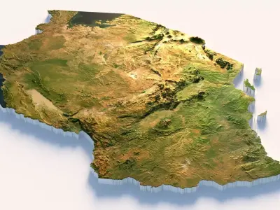 Tanzania Terrain Country 3D model