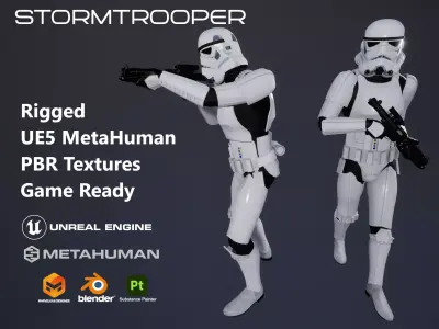 Stormtrooper - Game Ready Low-poly 3D model