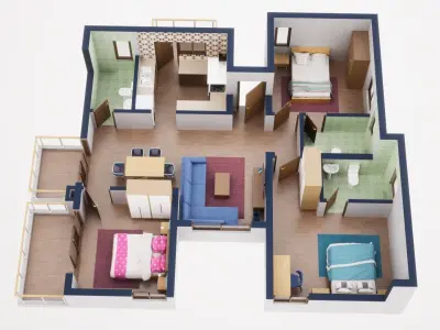 3D Floor Plan 42 3D model