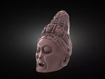 Goddess Chamunda Head - High Poly 3D File 3D print model