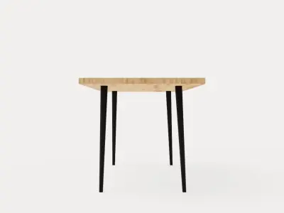 Club Dining table - Light wood Low-poly 3D model