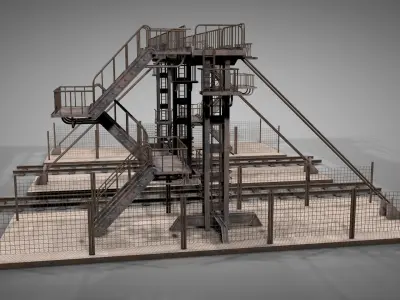 Abandoned Railway Overpass v2 3D model