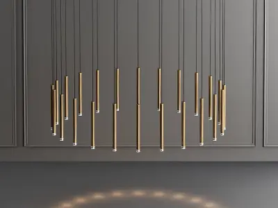 CANDLE chandelier with metal rods hanging from it 3D model