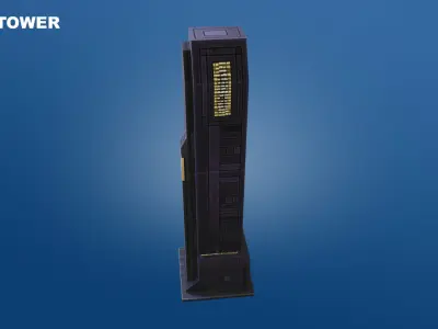 Low Poly Sci-Fi Building 3 - Evil - Pixel City 3D Asset Pack Low-poly 3D model