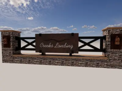 Customizable Traditional Ranch Monument Low-poly 3D model