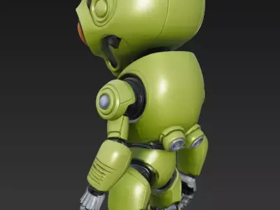 Green Mecha Alien - Stylized Robotic Creature 3D Model 3D print model