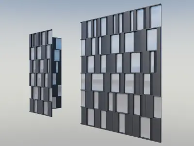 Parametric Facade Pattern Office Model 3D 3D model