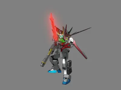 Attacker Gundam B 13 3D model