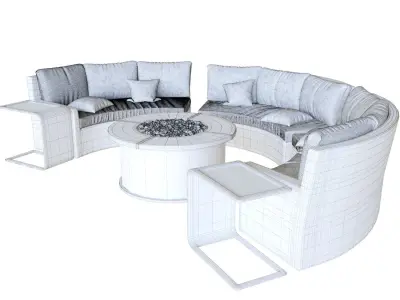 GardenSofa circular sofa and coffee table 3D model