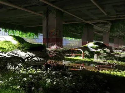 the last of us - post apocalypse style scene made with blender 3D model