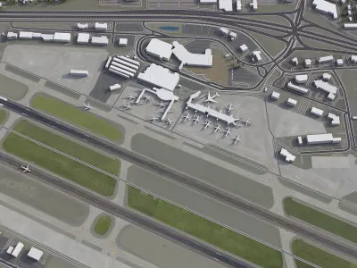 Boise Airport Low-poly 3D model