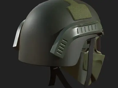 Helmet mask millitary combat soldier armor scifi  Low-poly 3D model