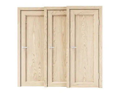 Wooden Door Set V2  3D model