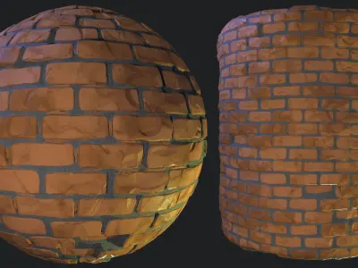 Stylized Brick Wall Material 02 Texture