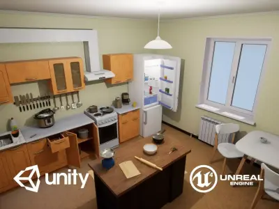 Kitchen Props Pack Low-poly 3D model