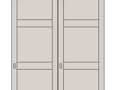 wardrobe with sliding doors h280 w196 d62 cms Low-poly 3D model