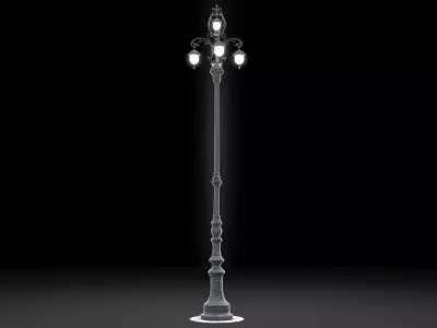 Vintage street lamp Low-poly 3D model
