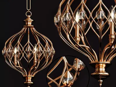 Uttermost Sabina 3 Light Pendant 3D model