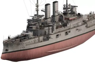 IMPERIAL GERMAN NAVY WW1 BATTLESHIP 1900S 3D model