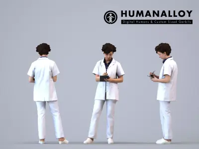 00163Lynn003 - Adult Caucasian woman standing in architectural 3D model