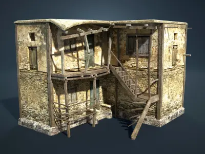 Arab Mountain Village Collection Low-poly 3D model