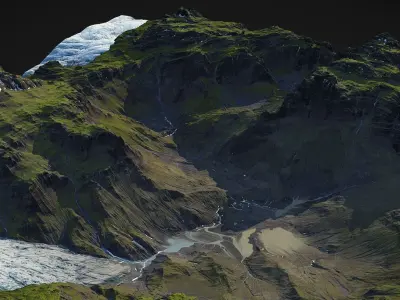 Iceland Mountains Landscape 3D model