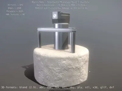 Groundwater Measure Pipe Low-Poly Version 3  Low-poly 3D model