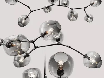 Branching bubble 8 lamps 3D model