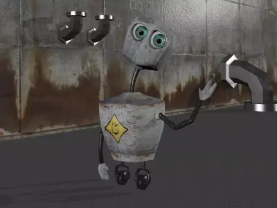 Rusty robot Low-poly 3D model