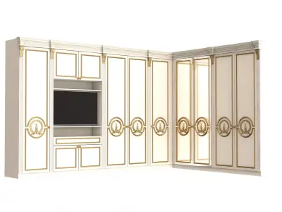 Classic Wardrobe Furniture 0403 White Low-poly 3D model