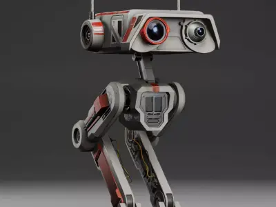 Cute Robot Mecha Low-poly 3D model