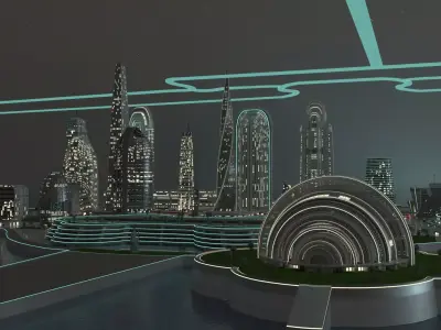 Futuristic City Day and Night Edition 3D model