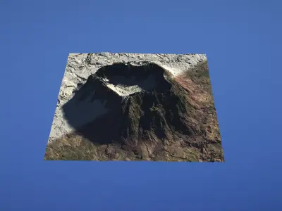 Landscape Environment Volcano Snow 39 Low-poly 3D model