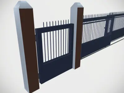 Gate Industrial Low-poly 3D model