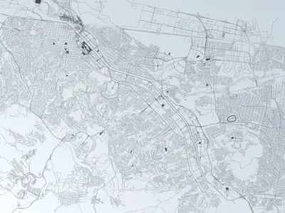 Tijuana Road Network and Streets 3D model