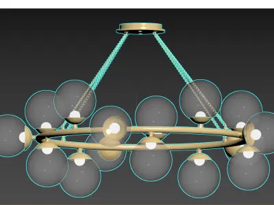 Modern Globe Chandelier 3D model