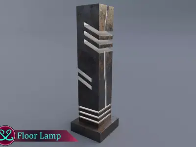 Awesome Floor Lamp Old Rusty Lamp Rgb Led Lamp Free low-poly 3D model