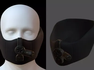 Gas mask helmet 3d model scifi Low-poly  Low-poly 3D model